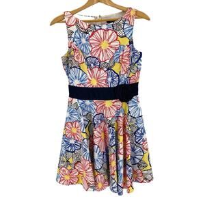 Flowered dress XOXO size 9 blue red yellow